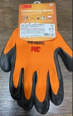 ホース接続に必須のゴム張り作業手袋（手のひら側）