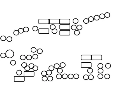庭のプランターと鉢のレイアウト図