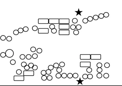 蛇口の位置を★で記入したレイアウト図