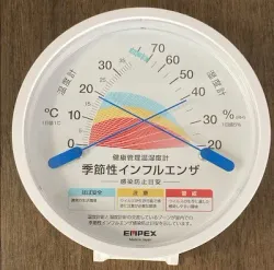 ベッド脇の温湿度計