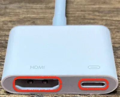 Apple Lightning - Digital AVアダプタのHDMI・Lightning端子部