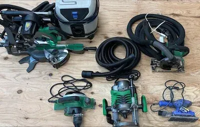 ハイコーキ集塵機と電動工具群1