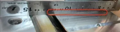 ノブを2.5mmにした時のフロントベースの段差