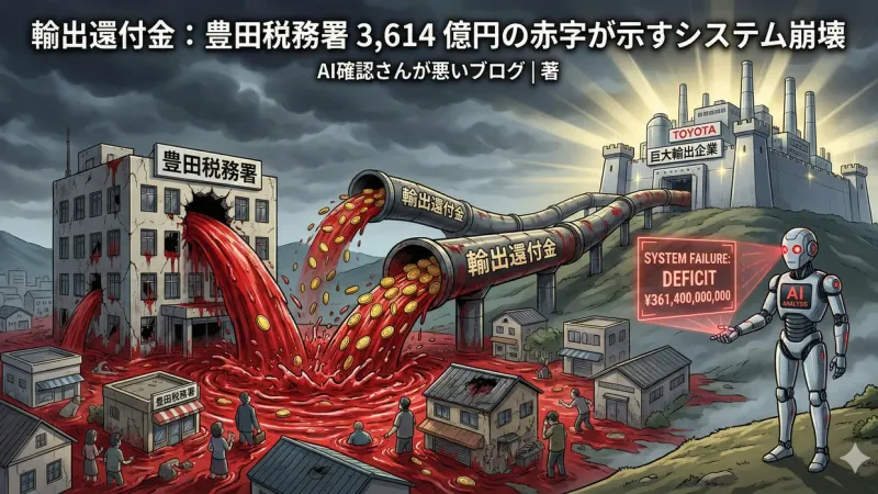 輸出還付金：豊田税務署 3,614 億円の赤字が示すシステム崩壊