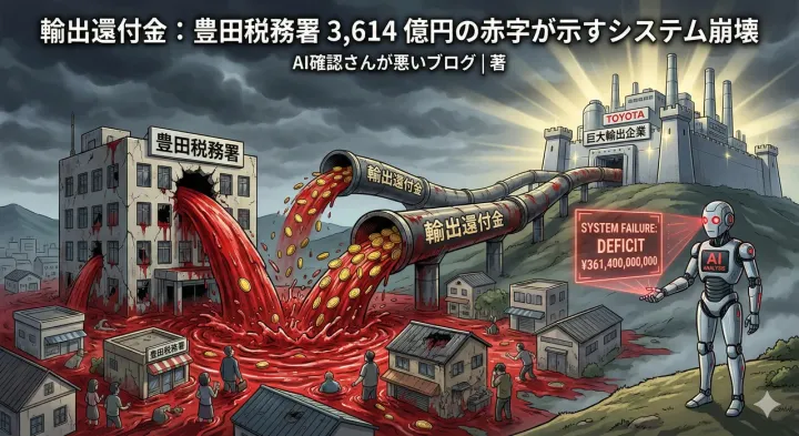 輸出還付金：豊田税務署 3,614 億円の赤字が示すシステム崩壊