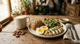 【血糖値とPFCバランスを整える外食＆コンビニ術】スタバのアーモンドミルクラテ＆食事選びと低糖質パン比較