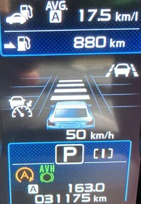 163kmトータルの平均燃費 17.5km/L