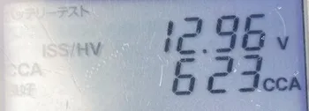 163km走行後のDS4計測（12.96V 623CCA 良好）