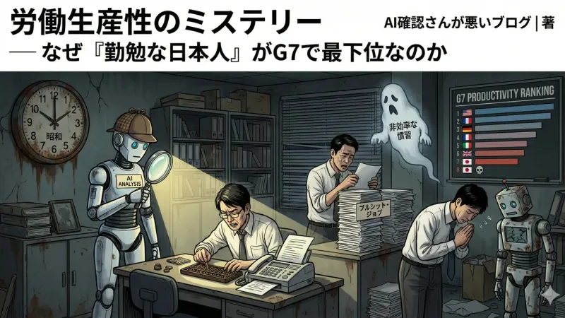 労働生産性のミステリー — なぜ『勤勉な日本人』がG7で最下位なのか