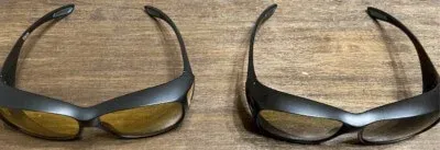 50代必見、日中の眩しさに偏光調光レンズ、夜ドライブに遮光レンズ、眼鏡にオーバーグラス
